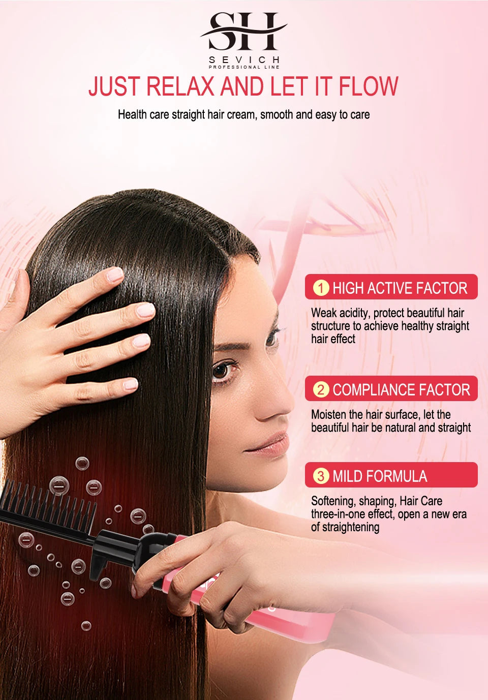 Sevich Keratin Straightening Cream with Comb - 150ml, professional salon treatment Cedar & Moore