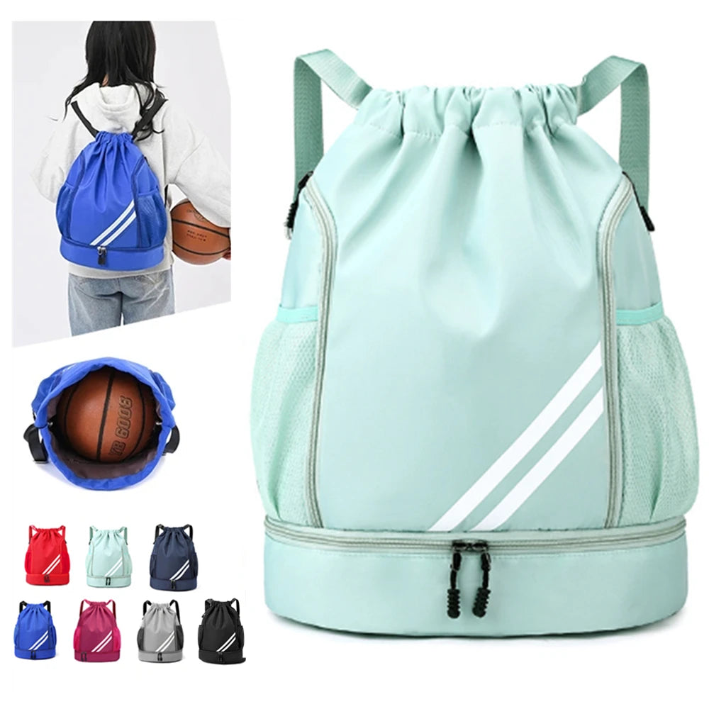 Waterproof Sports Backpack - Drawstring Gym Bag for Basketball, Soccer & Training