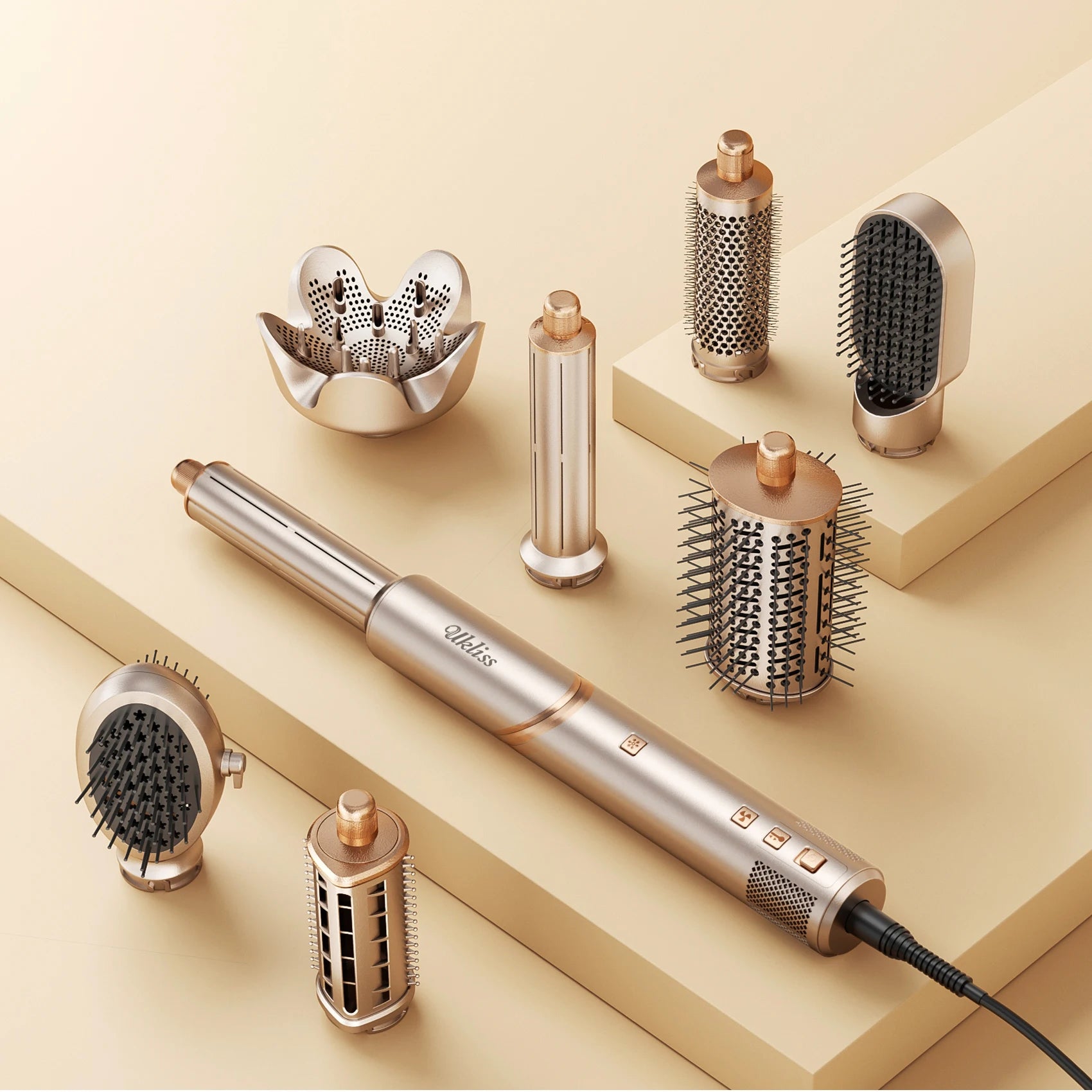 8-in-1 Professional Hair Styling Set - 110,000 RPM Brushless Motor Dryer with Complete Styling Tools