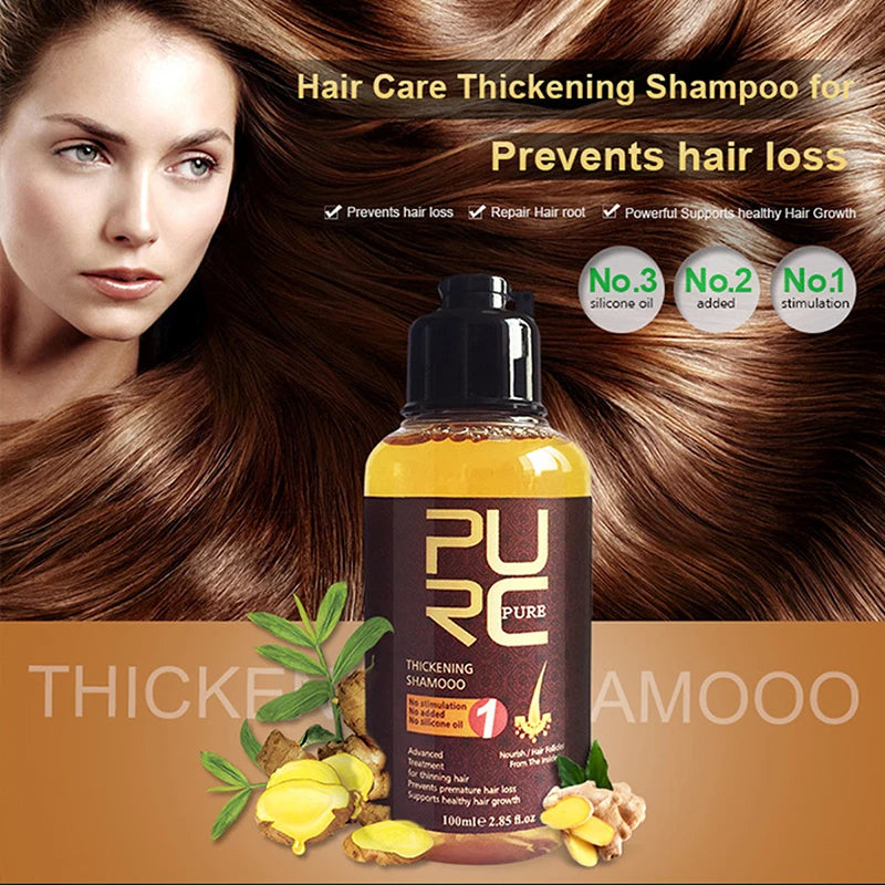 PURC Ginger Shampoo - Hair Growth & Thickening Treatment for Thinning Hair