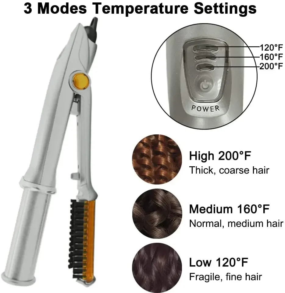 Professional 2-in-1 Rotating Hair Curler & Straightener - Electric Styling Brush for Curls & Sleek Styles