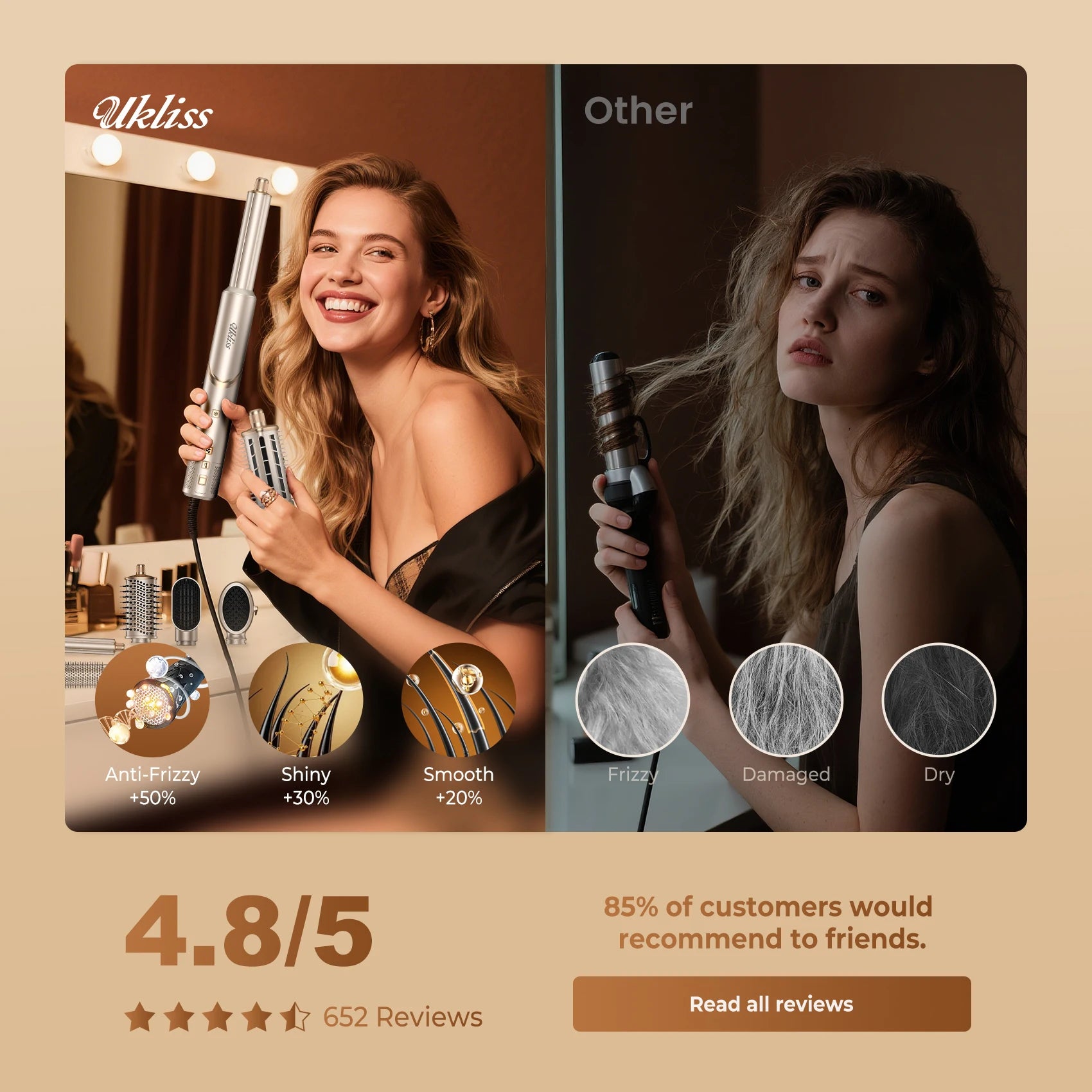 8-in-1 Professional Hair Styling Set - 110,000 RPM Brushless Motor Dryer with Complete Styling Tools