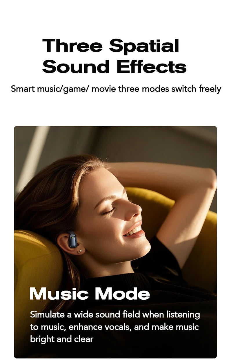 Sports earbuds with blue indicator in ear