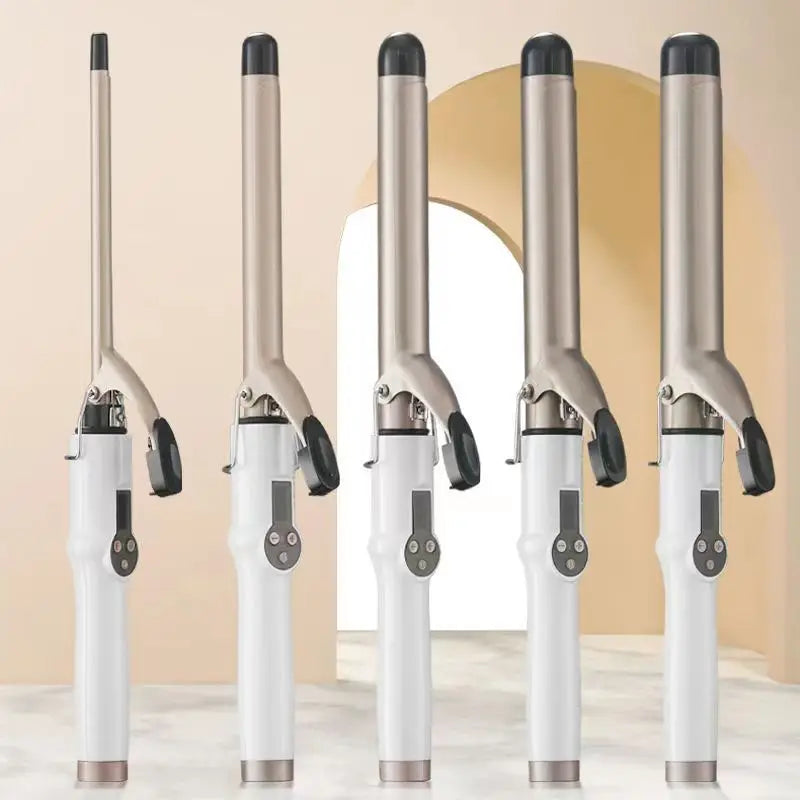 Professional Ceramic Hair Wave Curling Wand - LCD Display Curling Iron for Waves & Curls