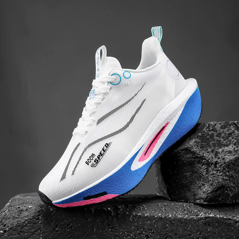 Carbon Board Athletic Running Shoes - Professional Marathon Lightweight Cushioning Sneakers