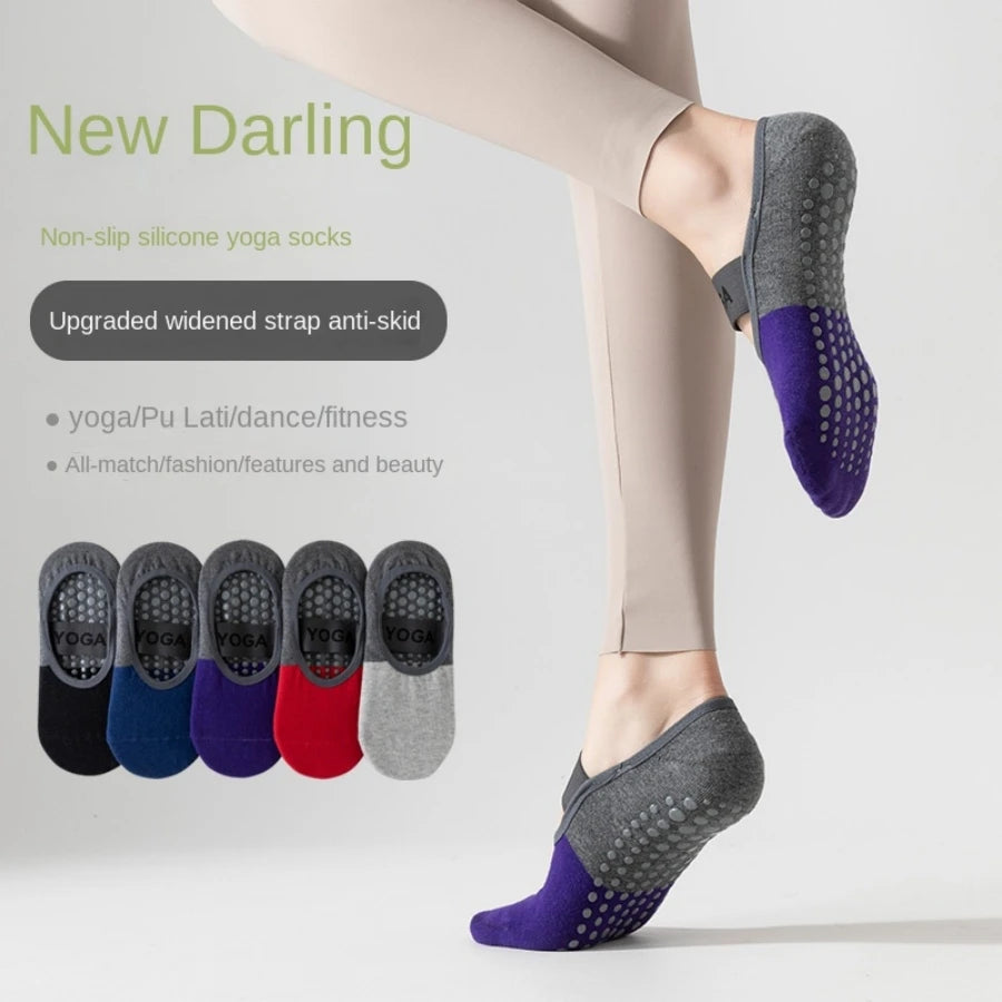 Anti-Slip Yoga Socks - Non-Skid Grip Socks for Yoga, Pilates & Ballet (1 Pair)