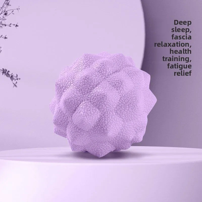 Textured Massage Ball by Cedar & Moore, purple dual-therapy ball for myofascial release and deep-tissue relief, Yoga & Pilates