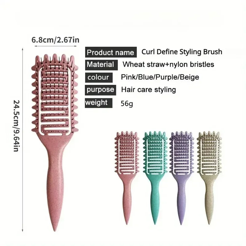 Curl Define Styling Brush - Hollow Out Detangling Hair Brush for Wet Curly Hair Shaping
