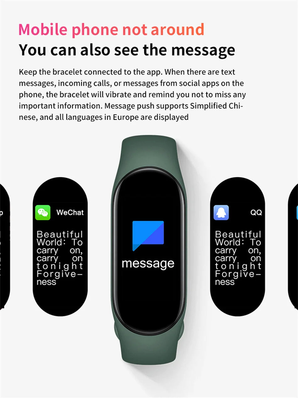 Smart Fitness Band - 1.14" AMOLED Display with 30-Day Battery & Health Tracking