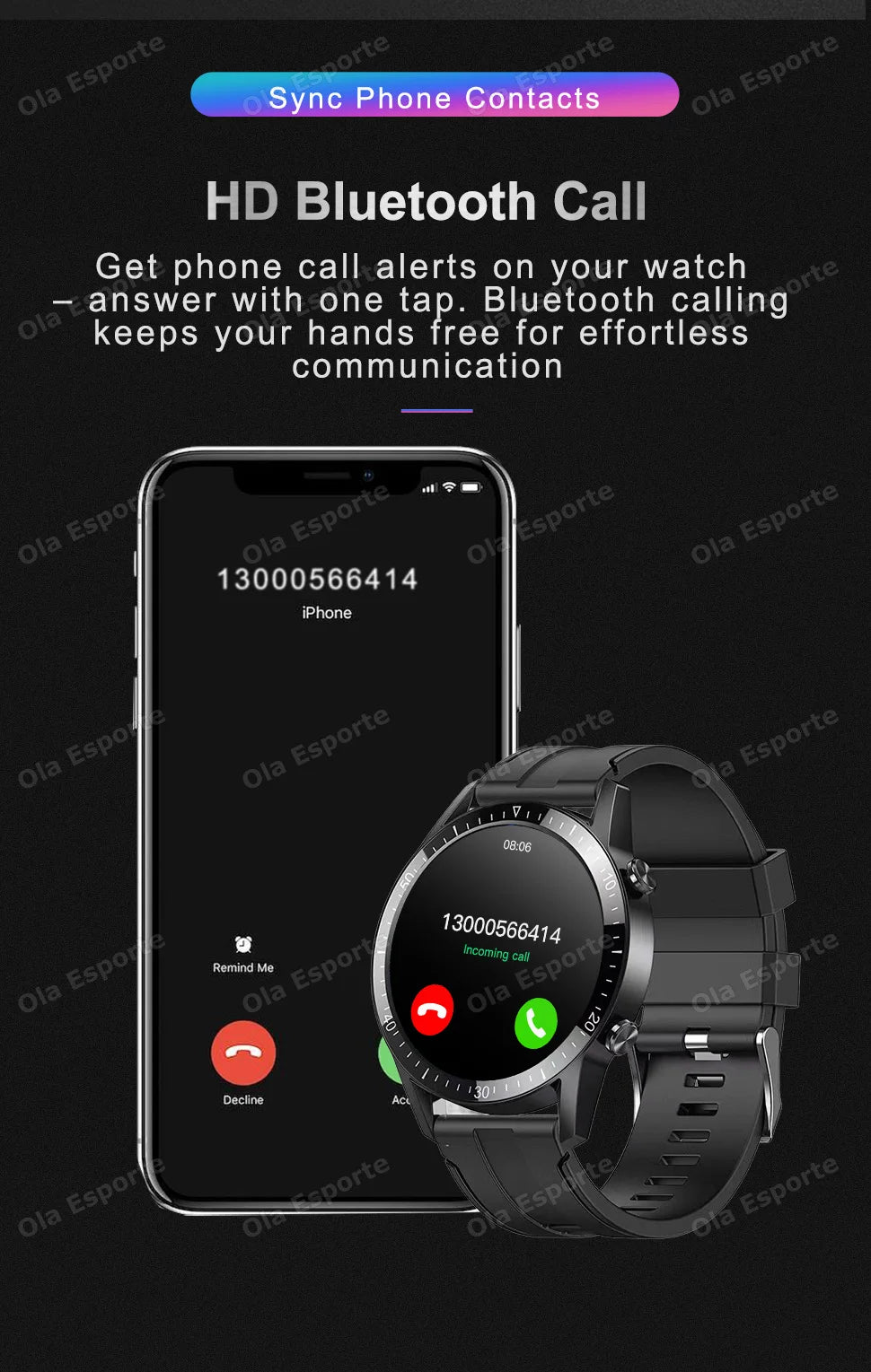 Ola Esporte Smart Watch - 1.5" HD Round Display with Bluetooth Calling & GPS Tracking