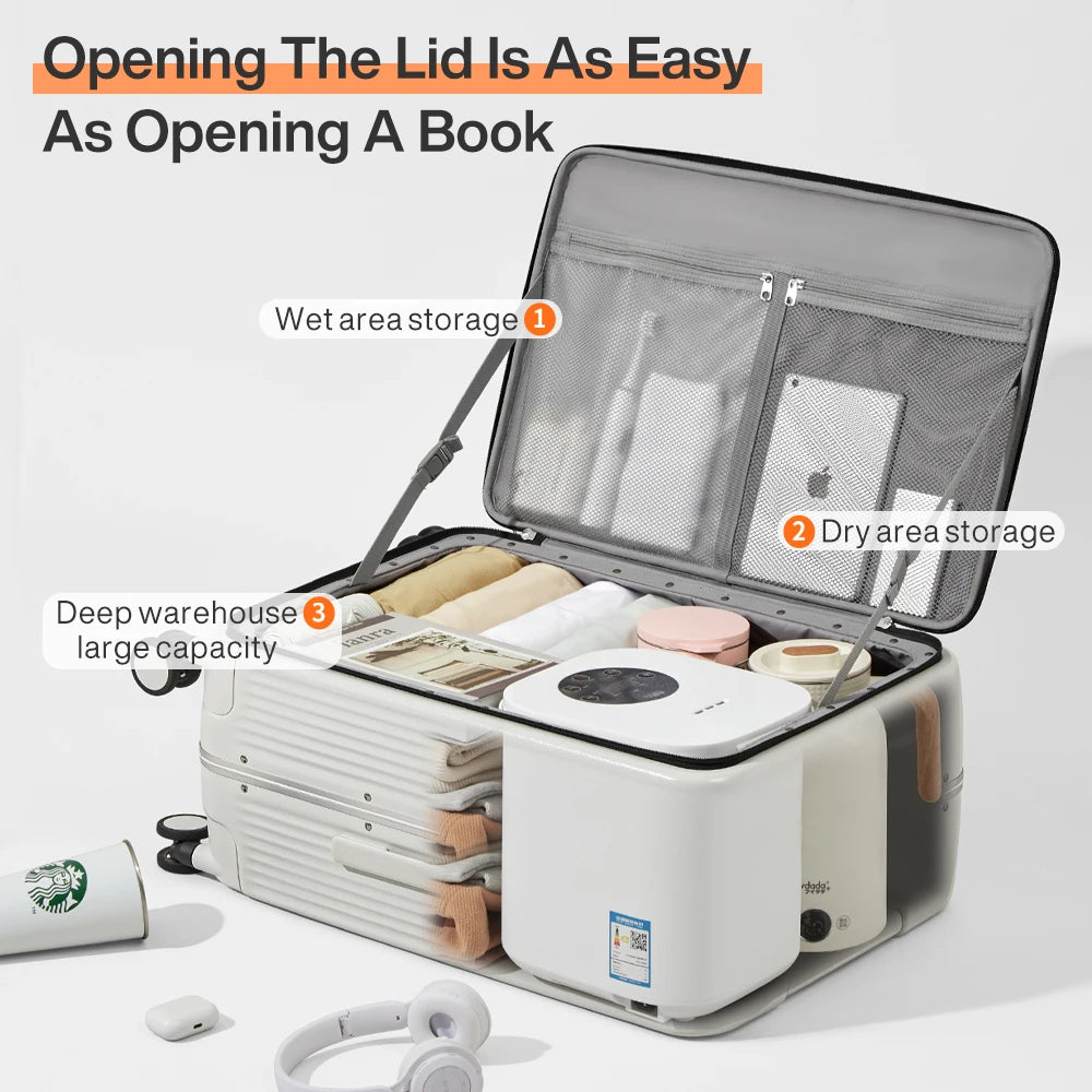 Mixi Aluminum Frame Carry-On Suitcase with USB Charging Port - 20/24 Inch Rolling Luggage