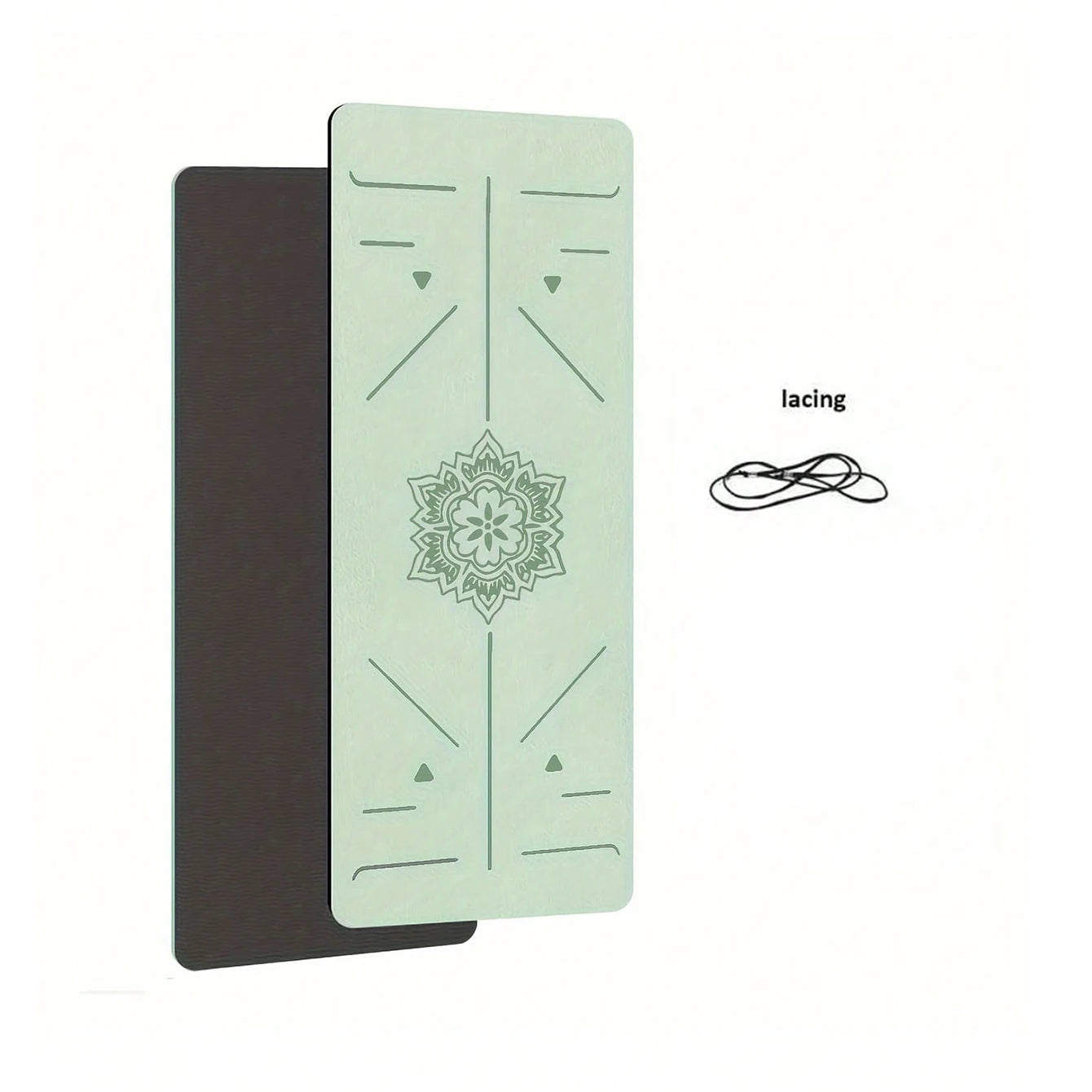 6mm TPE yoga mats, mint green with black underside; two eco-friendly non-slip mats
