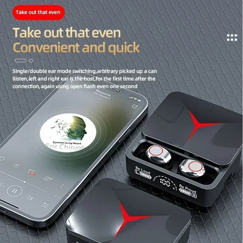 LS M90 TWS Sports Gaming Earbuds - Bluetooth with Touch Control, 12H Battery & Waterproof