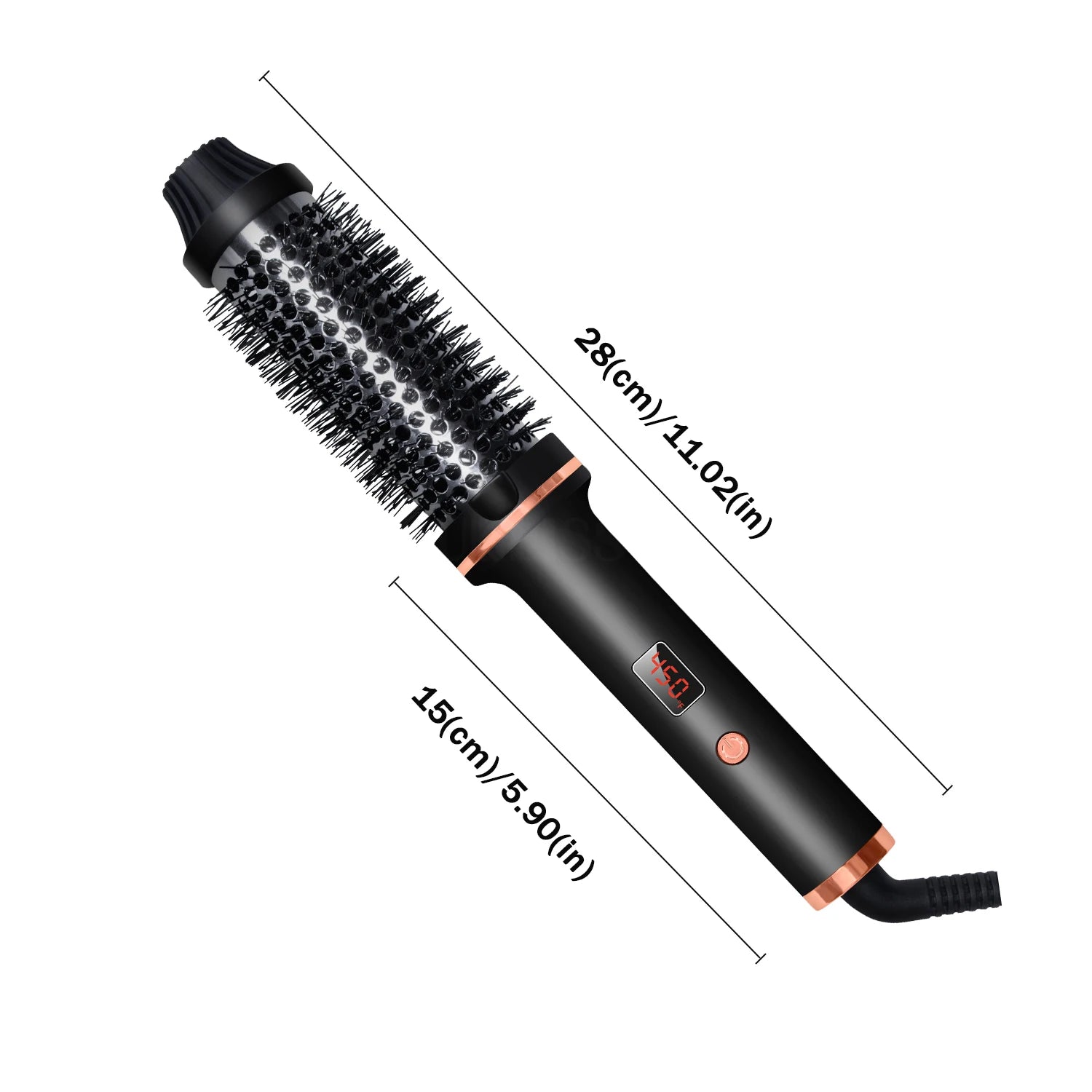 Hair Curling Brush - Ceramic Ionic Hot Brush with Anti-Scald Technology & Fast Heating