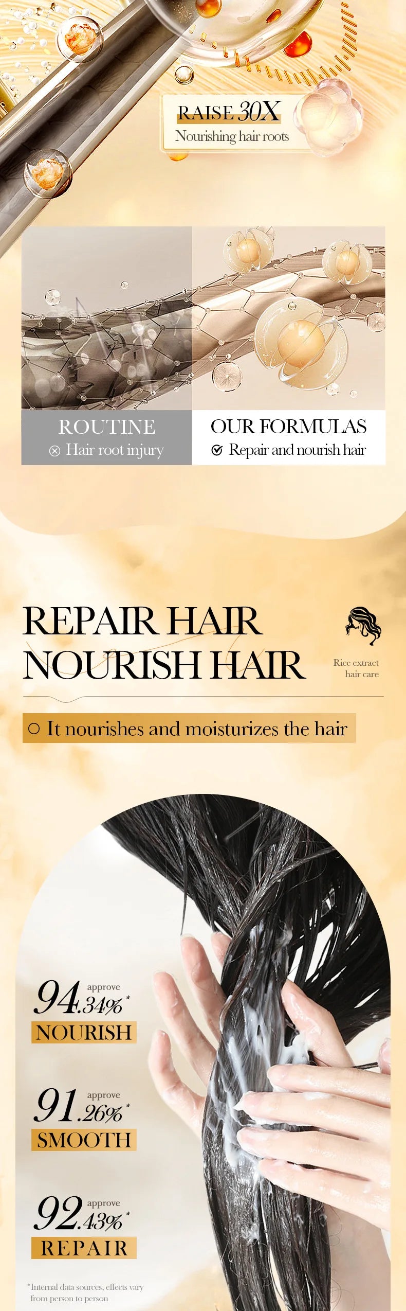 Magical Keratin Rice Hair Mask by Cedar & Moore; gold-toned packaging, hair repair treatment.