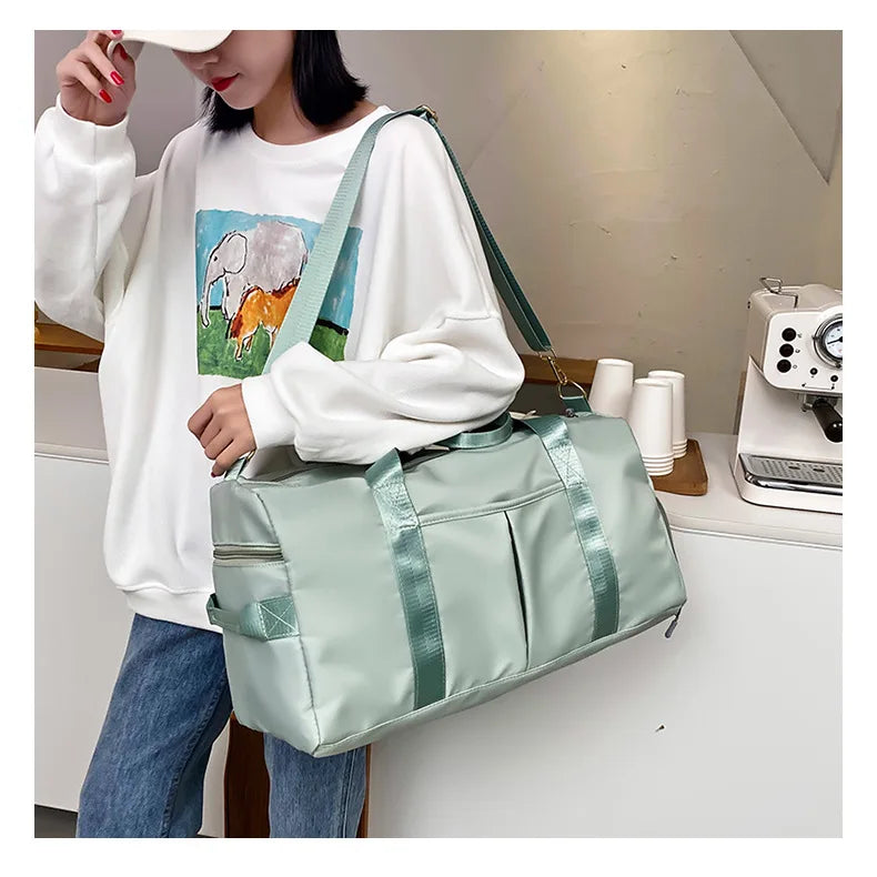 Outdoor Waterproof Nylon Sports Gym Bag with shoe Compartment