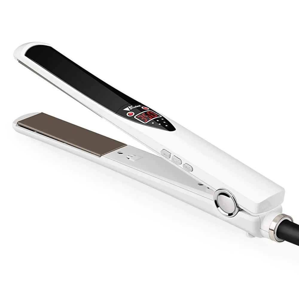 RUCHA Pro Hair Straightener - Titanium 480°F Wide Plate Flat Iron with PTC Treatment Technology