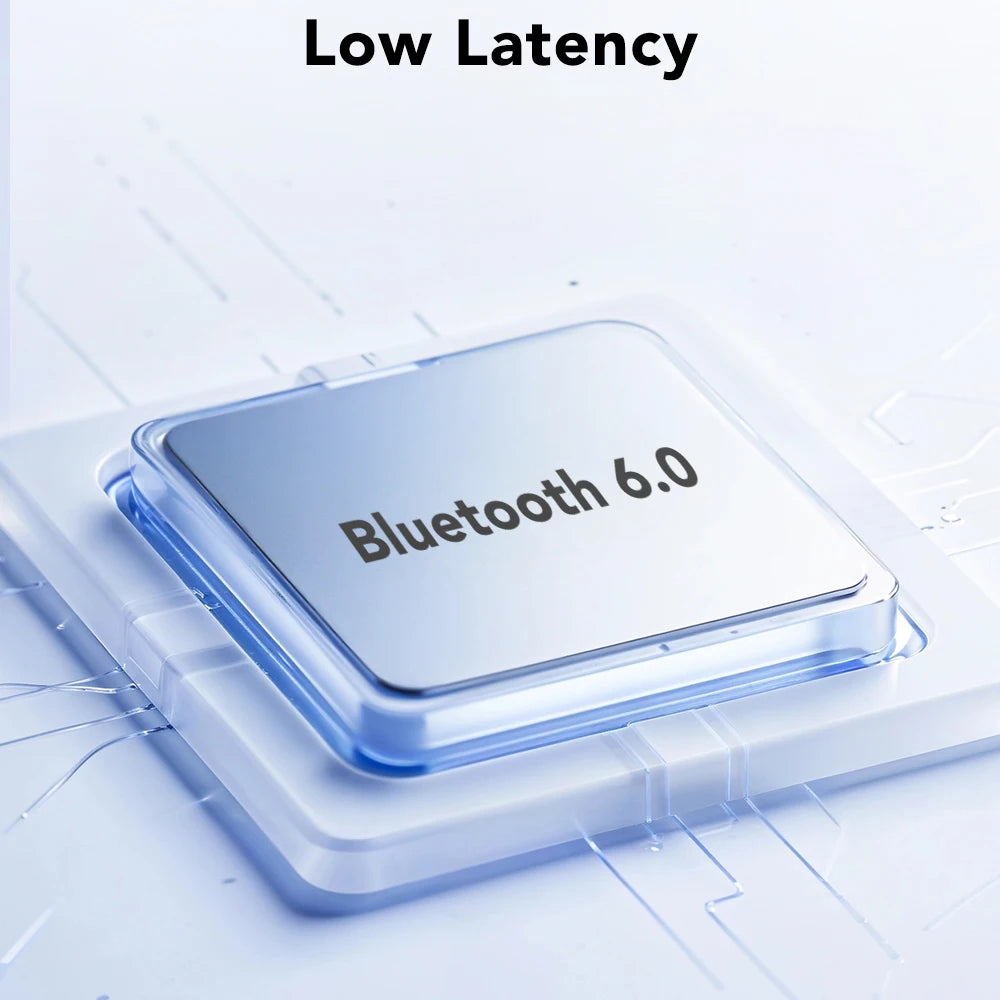 Bluetooth 6.0 chip graphic for translation earbuds