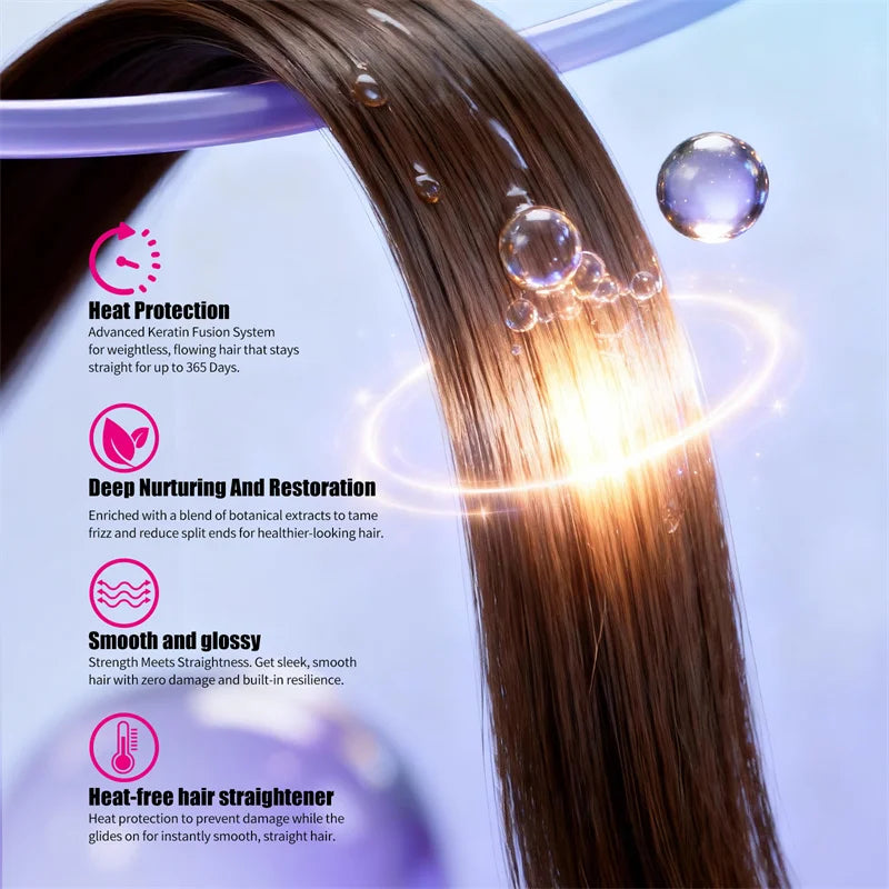 Keratin Protein Straightening Cream with Comb by Cedar & Moore, salon hair treatment 100ml for smooth, straight hair