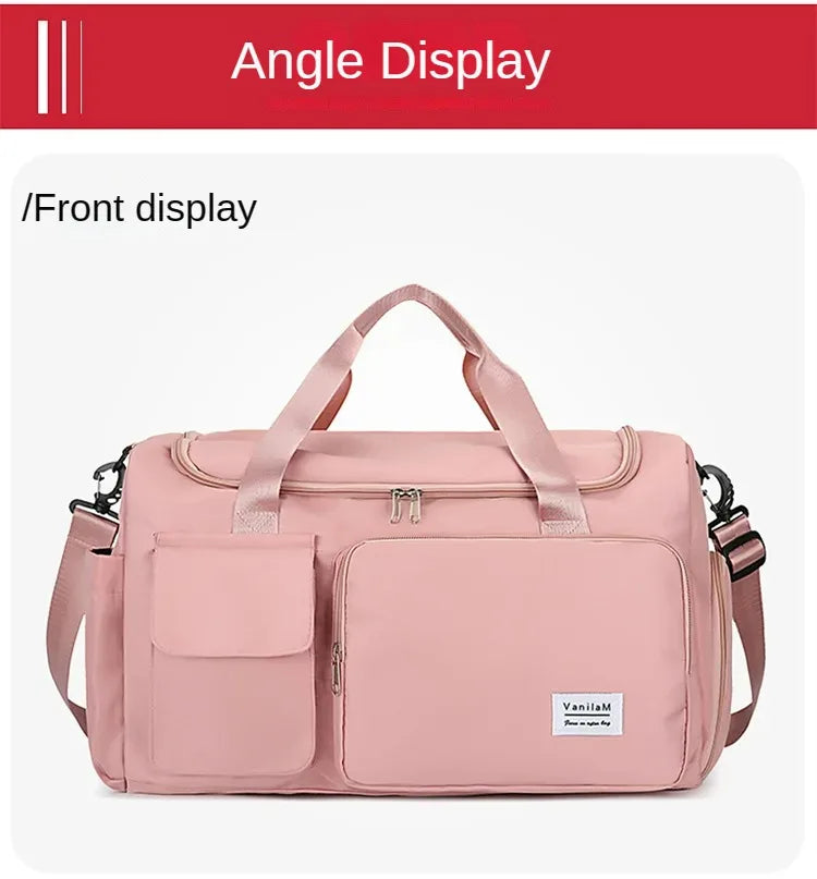 Large Capacity Gym/Overnight Duffle Bag with Shoe Compartment