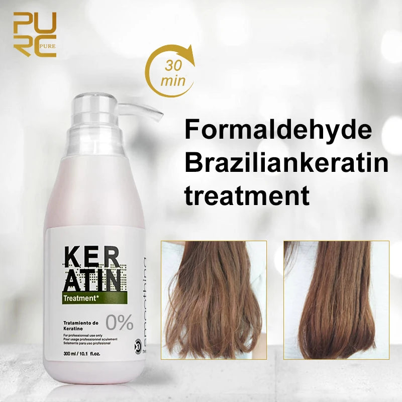 PURC Brazilian Keratin Hair Treatment 300ml - Professional Straightening & Smoothing