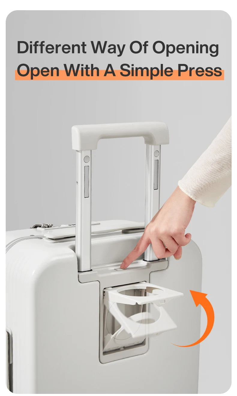 Mixi Aluminum Frame Carry-On Suitcase with USB Charging Port - 20/24 Inch Rolling Luggage