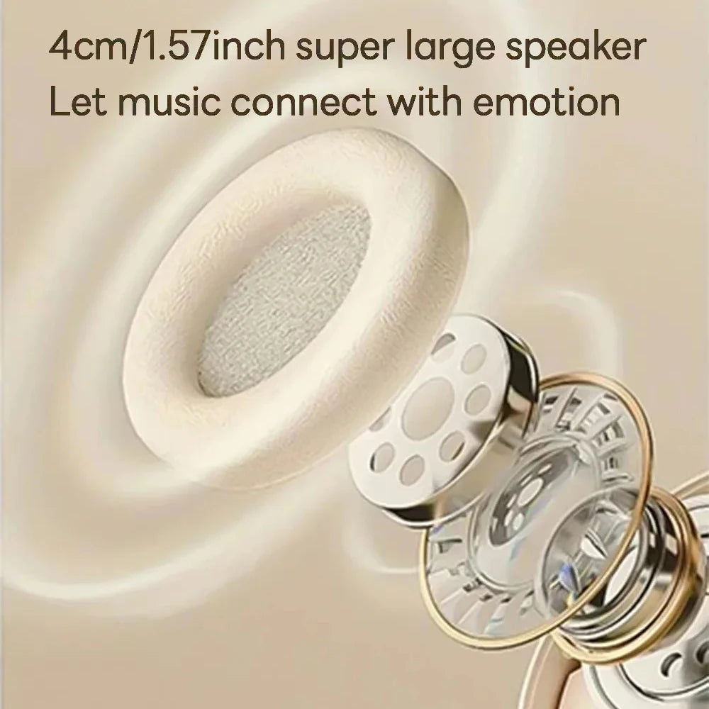 Over-ear headphones with large cushioned ear pads and visible driver detail