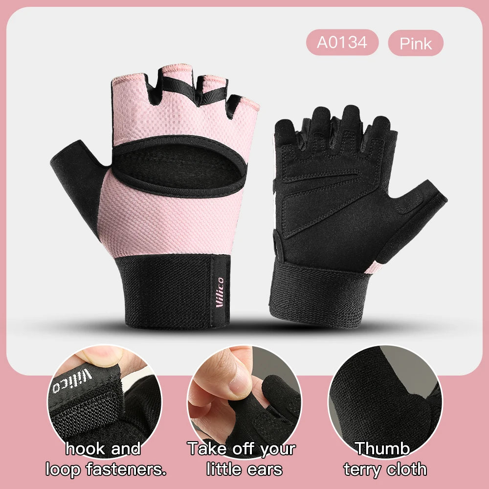Half-Finger Sport Gloves - Breathable Anti-Slip for Gym, Cycling & Fitness
