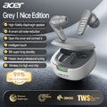 Wireless earbuds with charging case, grey earbud stems and compact case