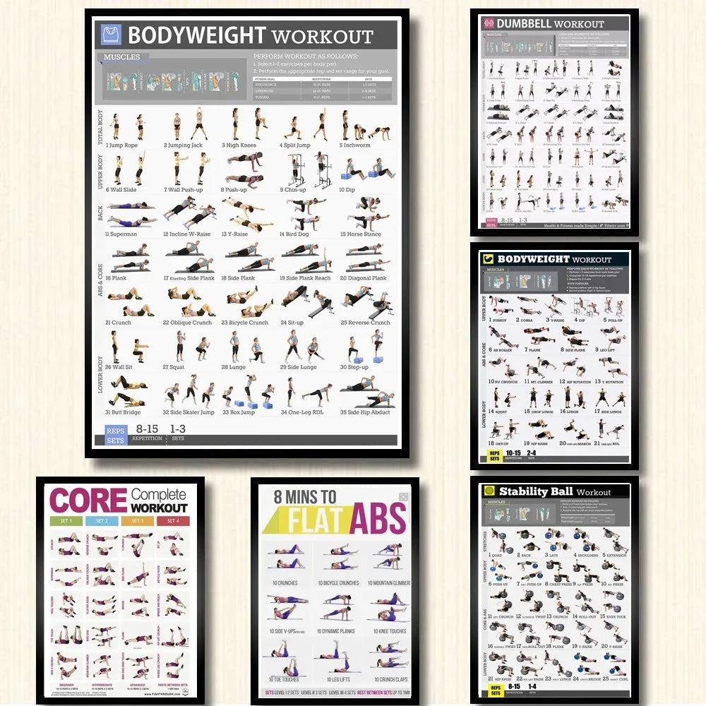 Frameless Dumbbell Workout & Exercise Chart