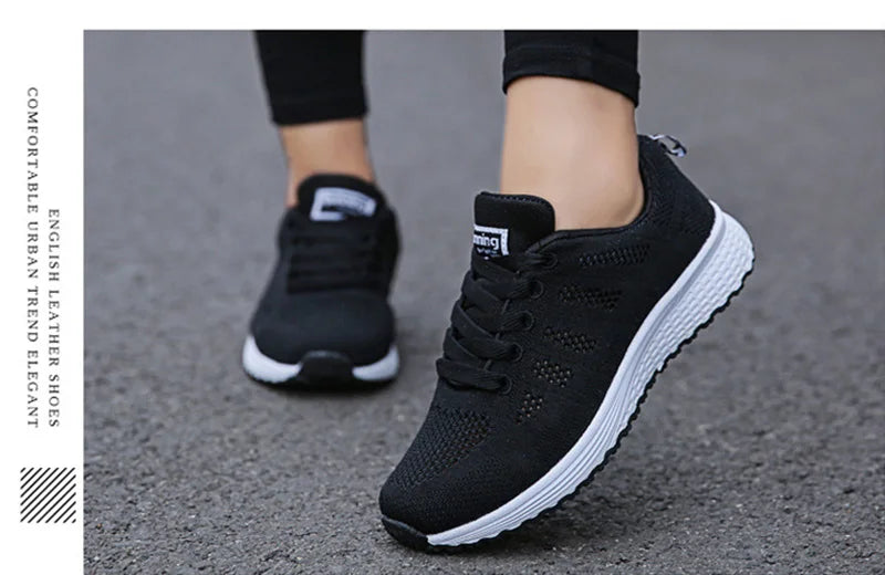 Women's Breathable Mesh Walking Shoes - Lightweight Slip-On Athletic Sneakers