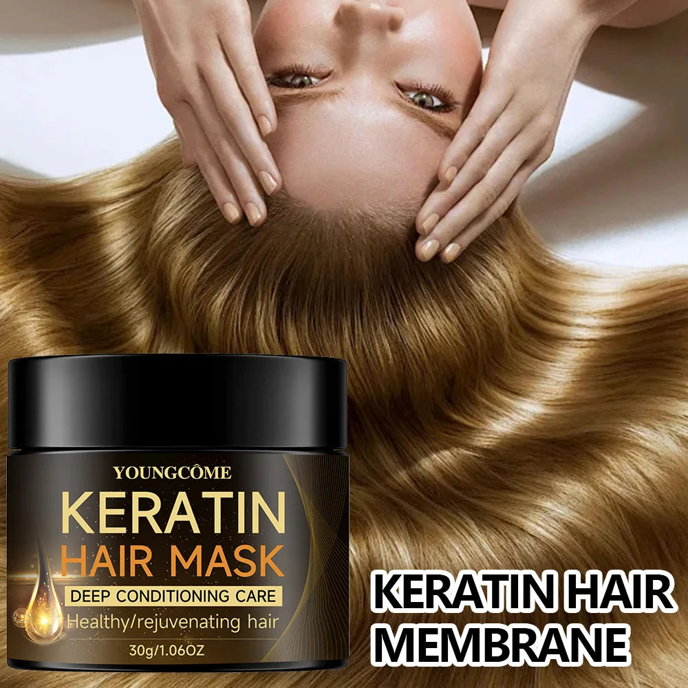 Keratin Hair Mask - Deep Moisturizing Conditioner for Soft Smooth Frizz-Free Hair Repair