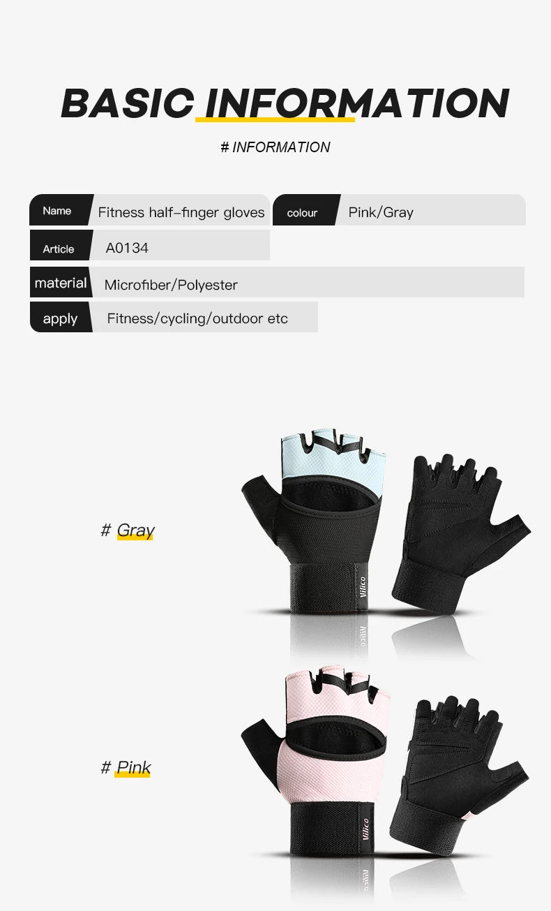 Half-Finger Sport Gloves - Breathable Anti-Slip for Gym, Cycling & Fitness
