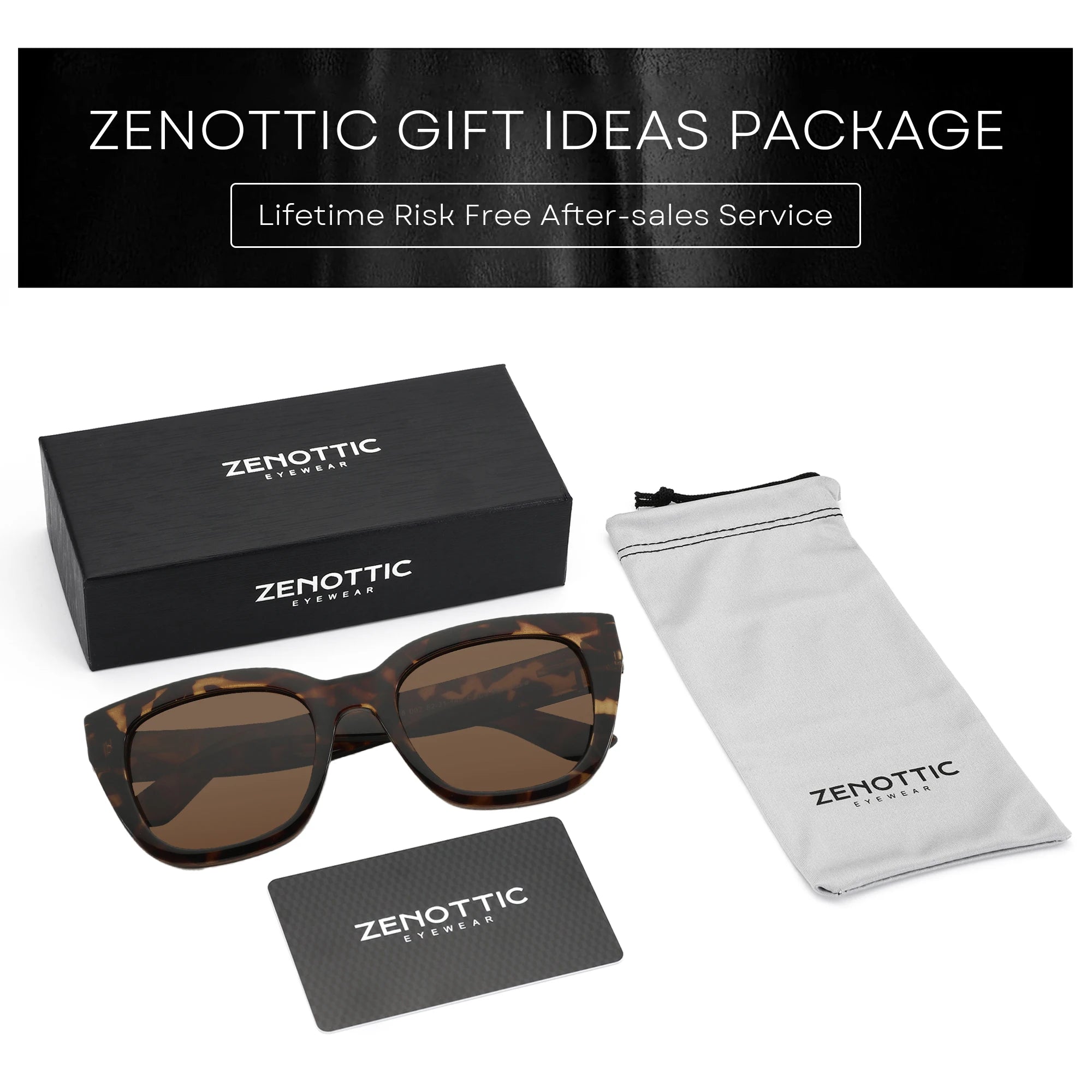 ZENOTTIC Retro Square Polarized Sunglasses UV400 Protection