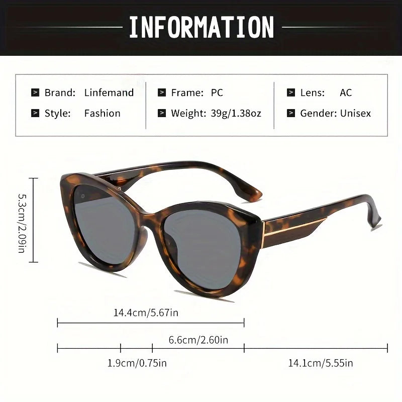 LINFEMAND Retro Cat Eye Sunglasses - Fashion UV400 Protection for Women