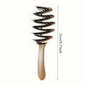 Long Handle Bristle Brush - Anti-Static Volumizing Hair Brush for All Hair Types