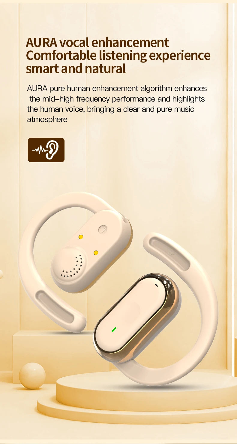 Wireless Bluetooth Earbuds with LED display by Cedar & Moore, white IPX6 waterproof in-ear headphones