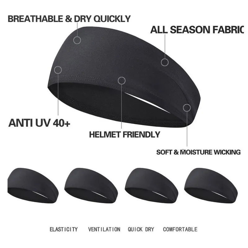 Quick-Dry Sports Headband - Breathable Sweat-Absorbent Elastic Band for Running & Gym