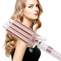 Triple Barrel Hair Curling Iron - Ceramic Waver for Versatile Curls & Waves