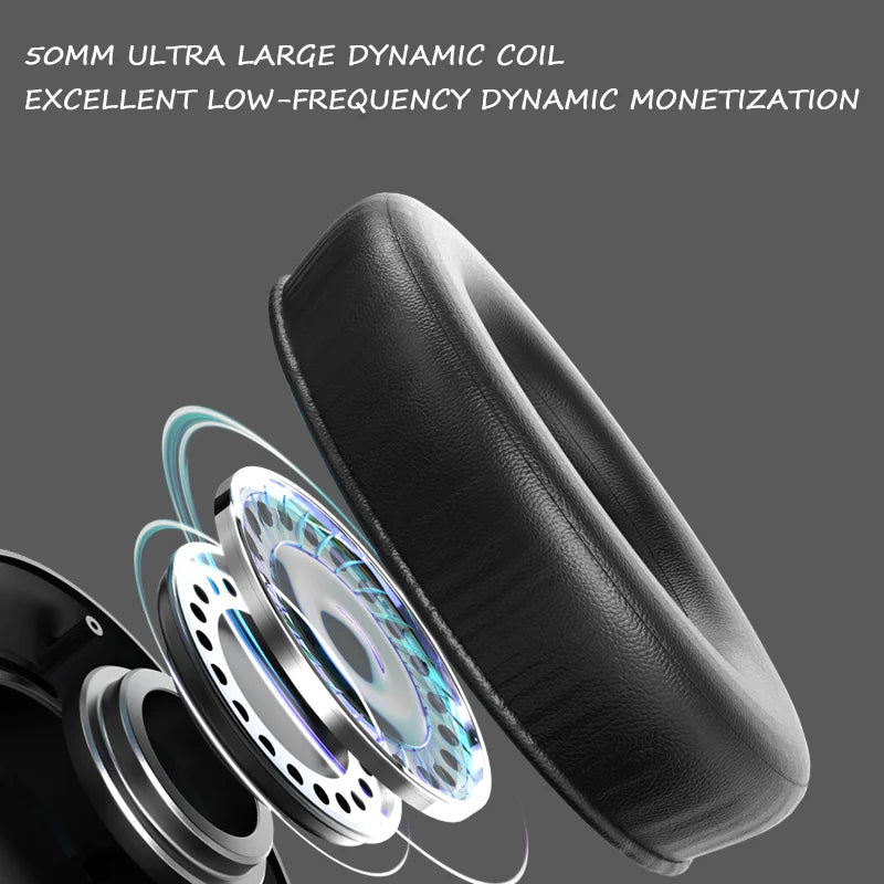 Black over-ear wireless headset with textured earcup cushions and speaker driver detail