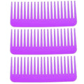 3-piece wide-tooth detangling comb set by Cedar & Moore, purple, no-handle design.