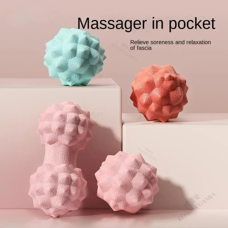 Cedar & Moore textured massage ball set; four pastel balls for myofascial release and deep-tissue relief