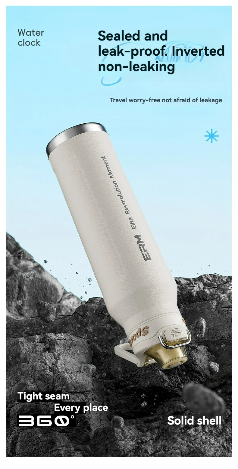 1L Stainless Steel Insulated Bottle - 6-Layer Vacuum Flask for Hiking, Cycling & Fitness