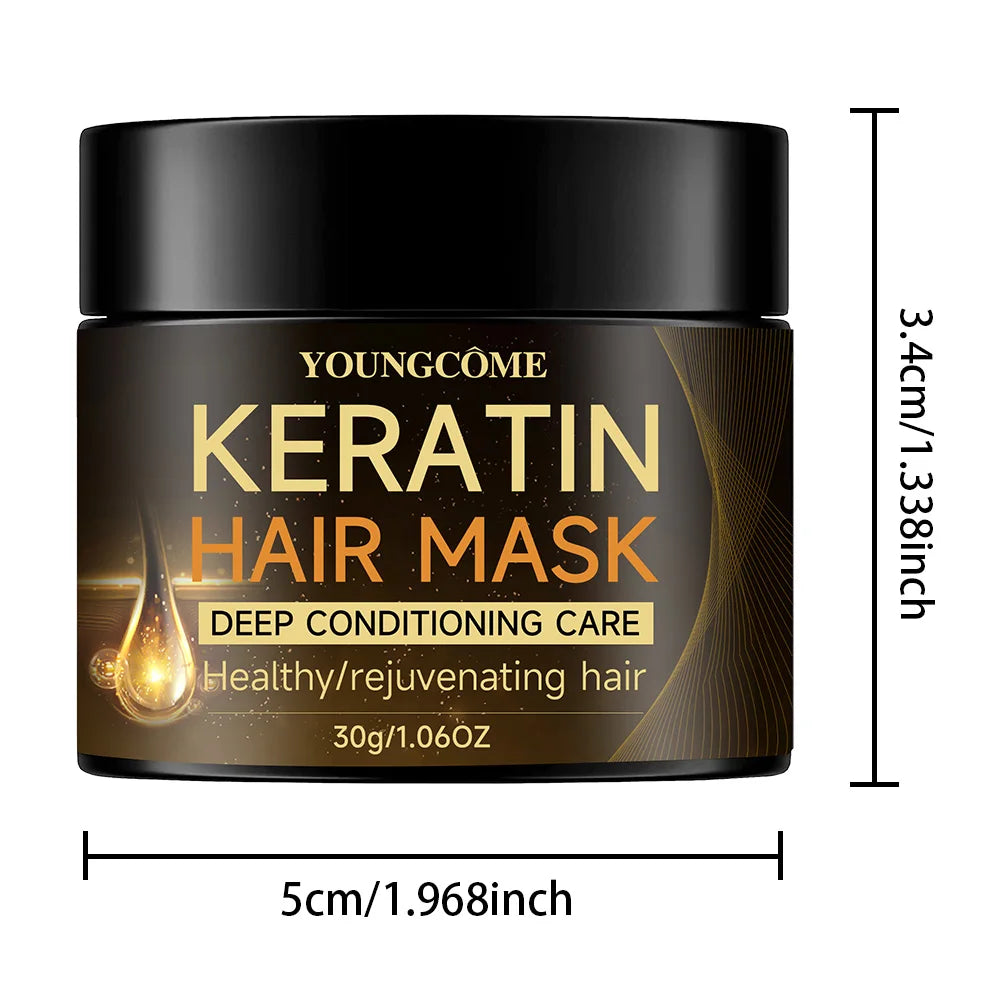 Keratin Hair Mask - Deep Moisturizing Conditioner for Soft Smooth Frizz-Free Hair Repair