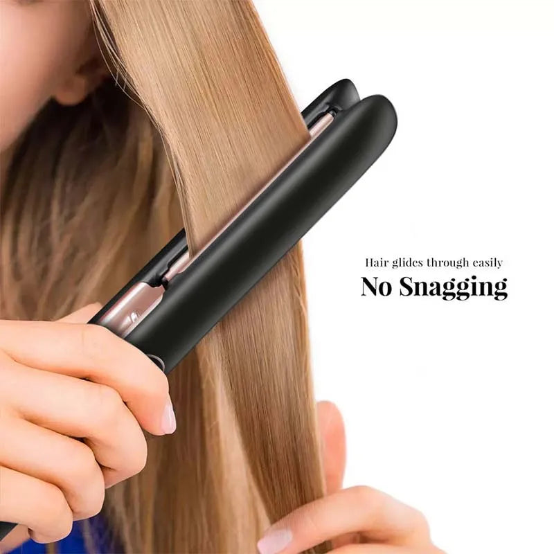 Ionic Hair Straightener & Curler - Keratin Treatment Flat Iron for Frizzy Hair Damage Recovery