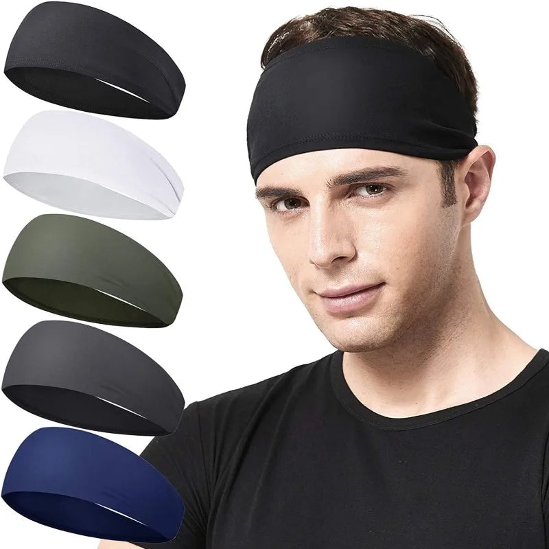 Quick-Dry Sports Headband - Breathable Sweat-Absorbent Elastic Band for Running & Gym