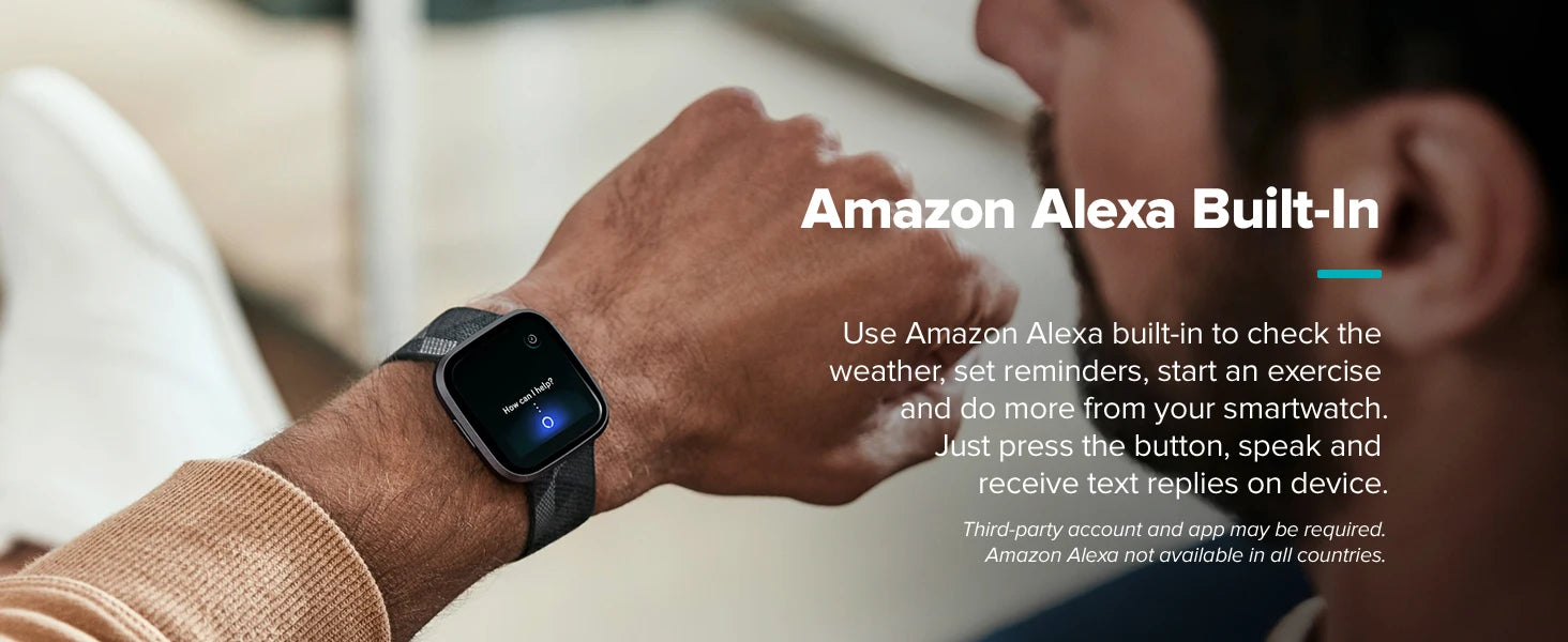 Fitbit Versa 2 Health and Fitness Smartwatch - Heart Rate Music Alexa Sleep Swim Tracking