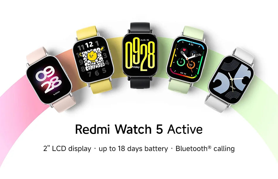 Xiaomi Redmi Watch 5 Active - 2" LCD Display with Bluetooth Calling & 140+ Sport Modes