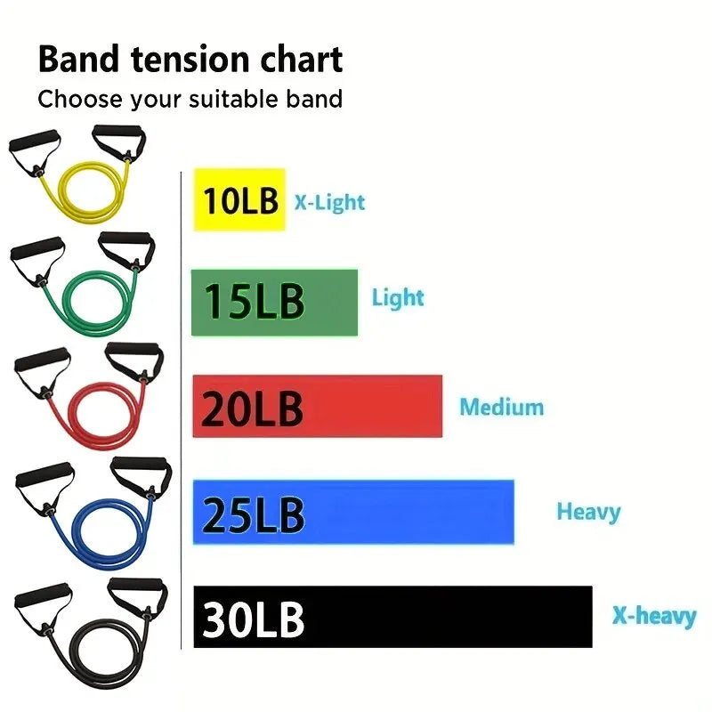 Resistance Bands with Handles 10lb - 30lb Strength Training Equipment for Home Workouts