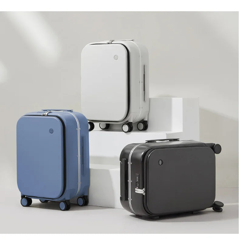 Mixi Aluminum Frame Carry-On Suitcase - 18/20/24 Inch Rolling Luggage with Hollow Wheel Design